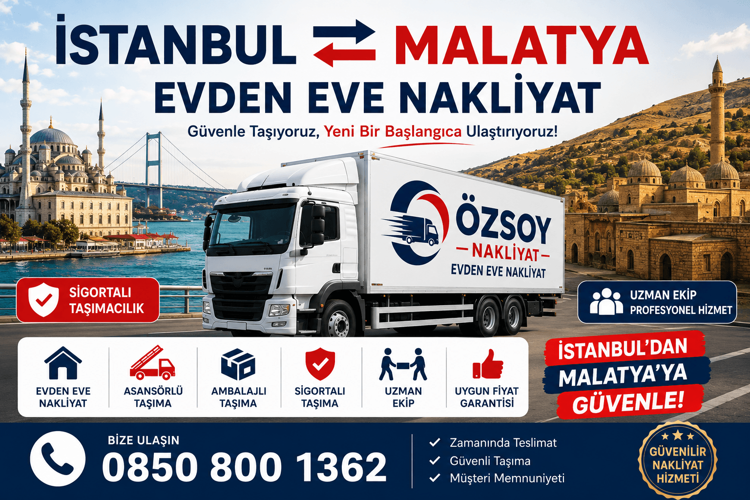 İstanbul Malatya Evden Eve Nakliyat 2026 Ev Taşıma Fiyatları