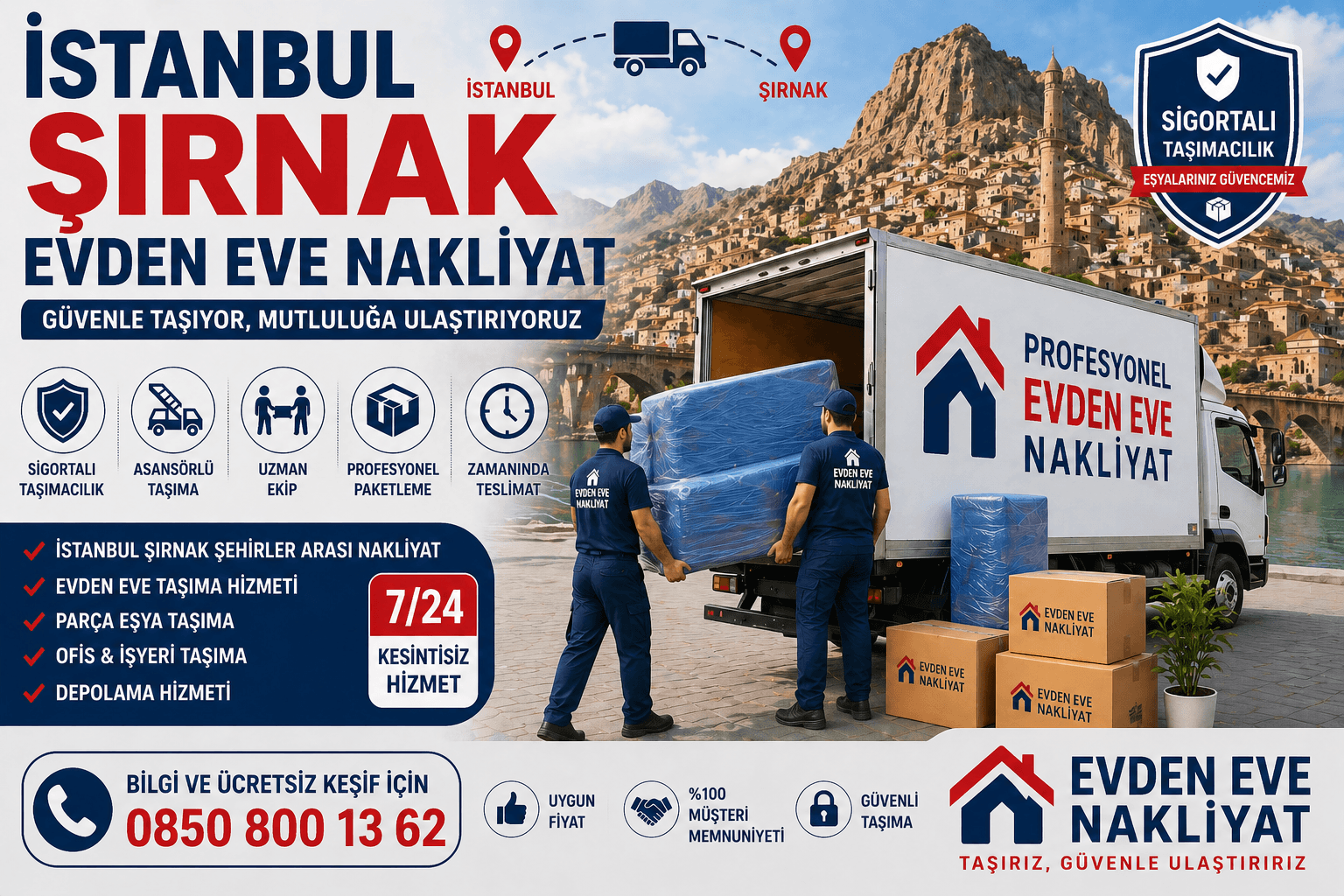 İstanbul Şırnak Evden Eve Nakliyat 2026 Ev Taşıma Fiyatları
