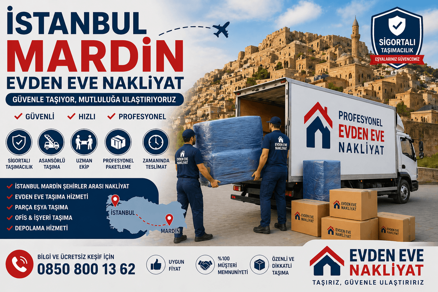 İstanbul Mardin Evden Eve Nakliyat 2026 Ev Taşıma Fiyatları