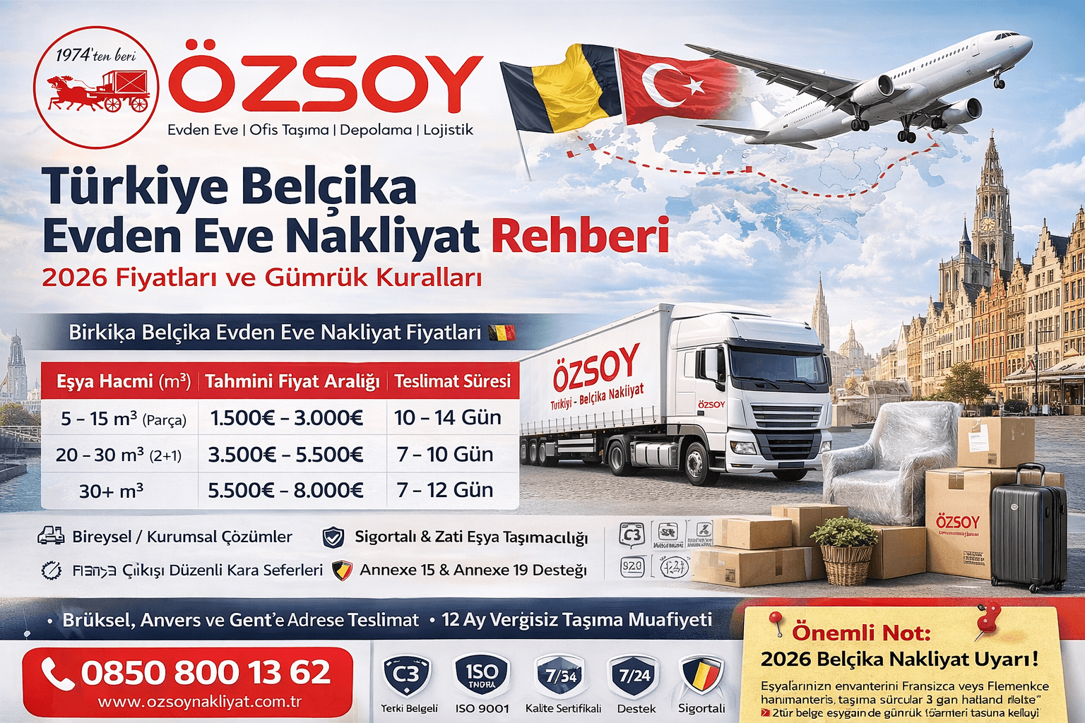 Türkiye'den Belçika'ya Ev Taşıma Rehberi 2026