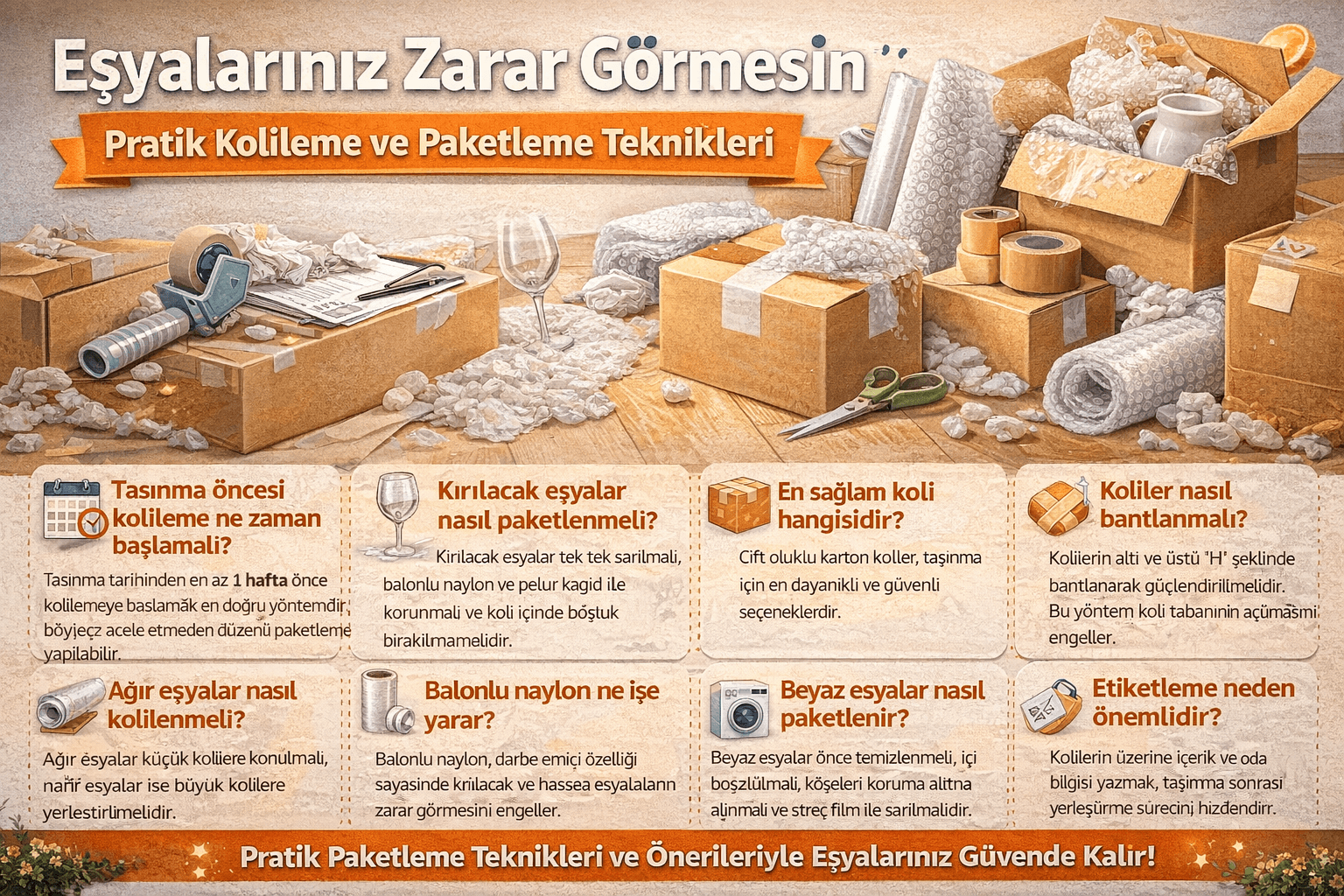 Eşyalarınız Zarar Görmesin: Pratik Kolileme Teknikleri