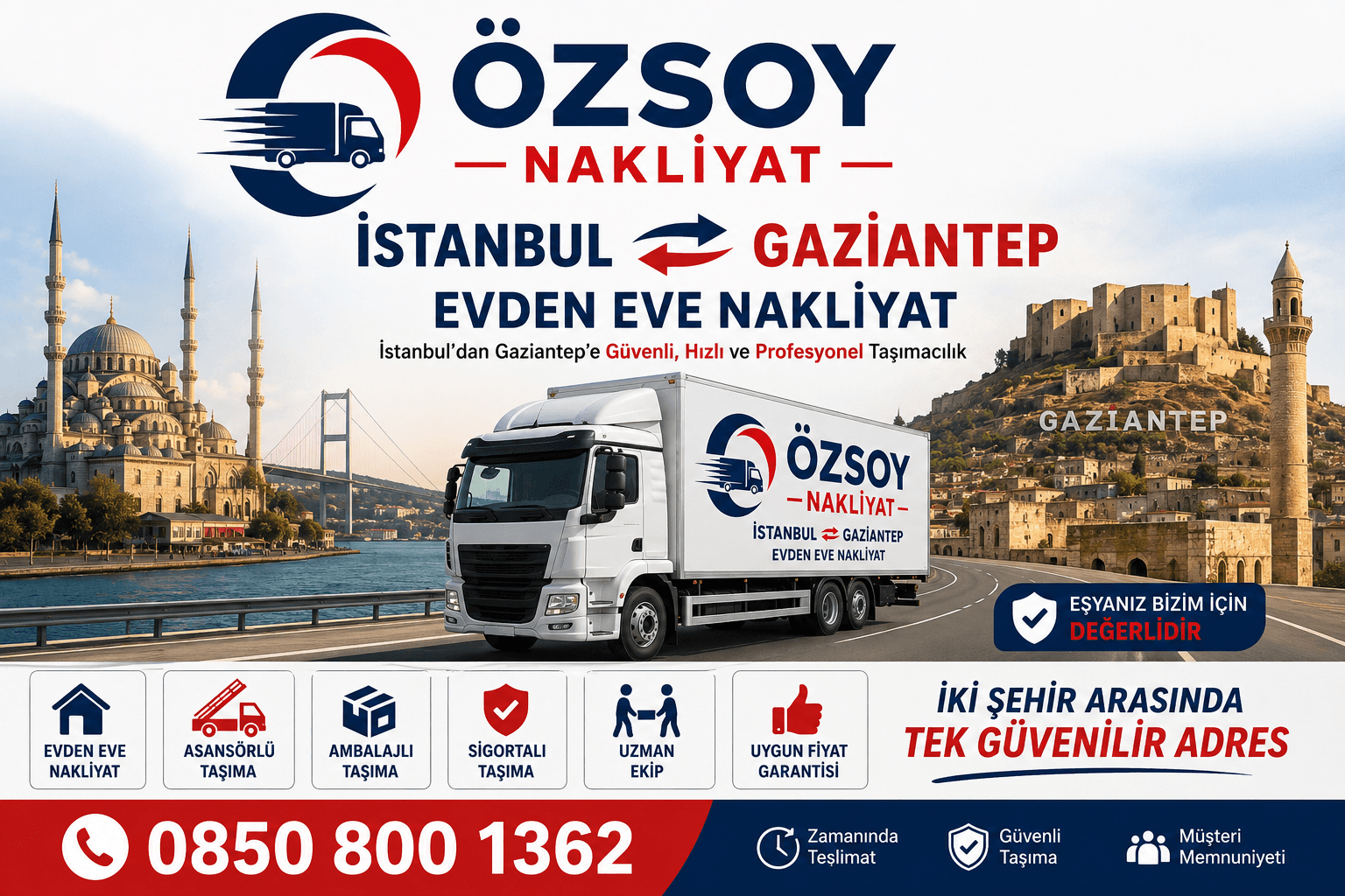 İstanbul Gaziantep Evden Eve Nakliyat 2026 Ev Taşıma Fiyatları